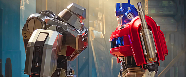 "Megatron and Optimus Prime face off"