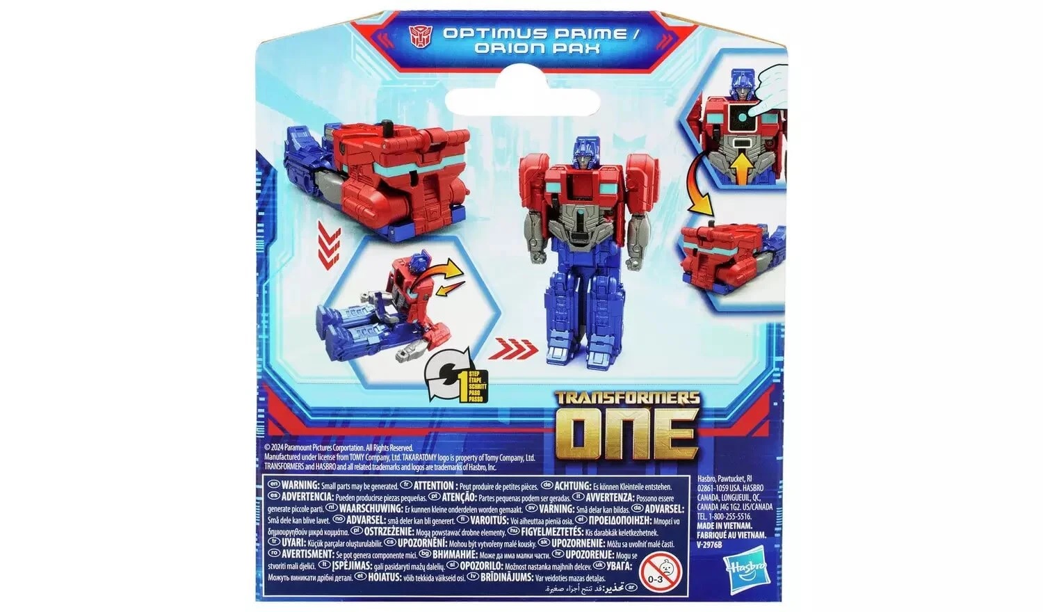 Cog Changer Optimus Prime/Orion Pax (Box Back)